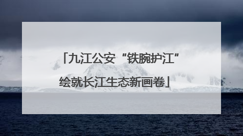 九江公安“铁腕护江”绘就长江生态新画卷