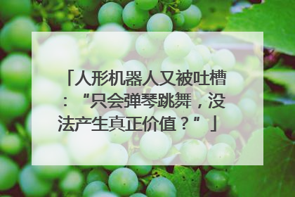 人形机器人又被吐槽：“只会弹琴跳舞，没法产生真正价值？”