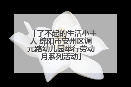 了不起的生活小主人 绵阳市安州区调元路幼儿园举行劳动月系列活动