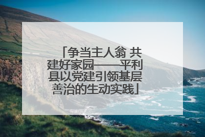 争当主人翁 共建好家园——平利县以党建引领基层善治的生动实践