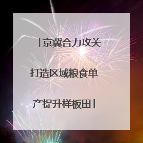 京冀合力攻关打造区域粮食单产提升样板田