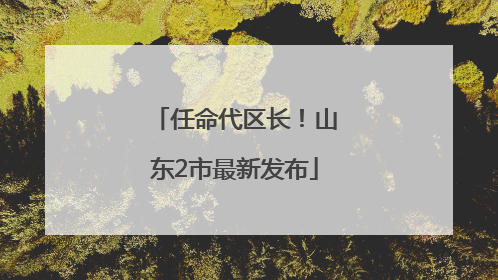 任命代区长！山东2市最新发布