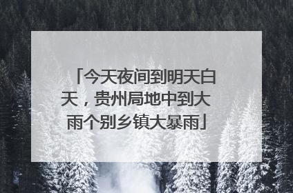 今天夜间到明天白天，贵州局地中到大雨个别乡镇大暴雨