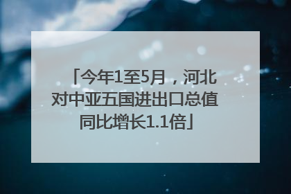 今年1至5月，河北对中亚五国进出口总值同比增长1.1倍