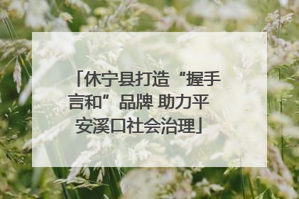 休宁县打造“握手言和”品牌 助力平安溪口社会治理