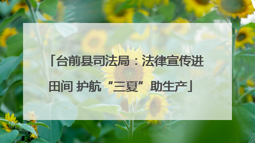 台前县司法局：法律宣传进田间 护航“三夏”助生产