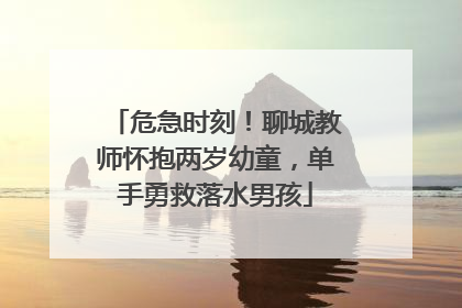 危急时刻！聊城教师怀抱两岁幼童，单手勇救落水男孩