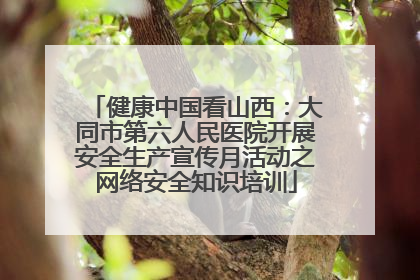 健康中国看山西：大同市第六人民医院开展安全生产宣传月活动之网络安全知识培训