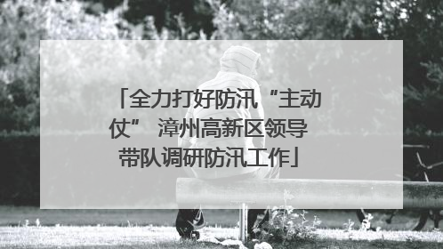 全力打好防汛“主动仗” 漳州高新区领导带队调研防汛工作