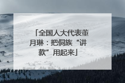 全国人大代表董月琳：把侗族“讲款”用起来