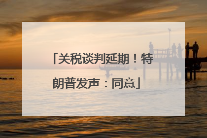 关税谈判延期！特朗普发声：同意