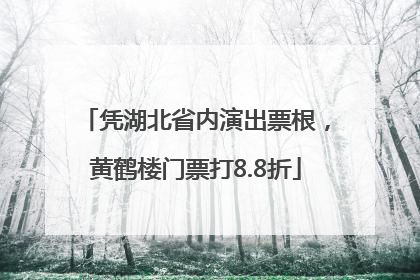 凭湖北省内演出票根，黄鹤楼门票打8.8折