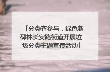 分类齐参与，绿色新碑林长安路街道开展垃圾分类主题宣传活动
