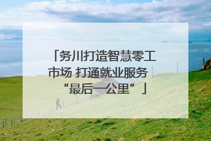 务川打造智慧零工市场 打通就业服务“最后一公里”