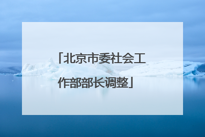 北京市委社会工作部部长调整
