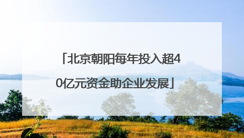 北京朝阳每年投入超40亿元资金助企业发展