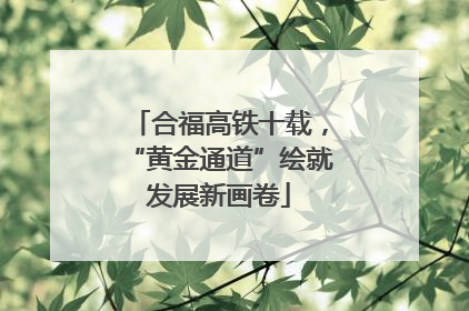 合福高铁十载，“黄金通道”绘就发展新画卷