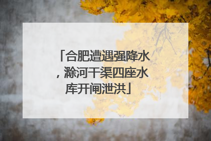 合肥遭遇强降水，滁河干渠四座水库开闸泄洪