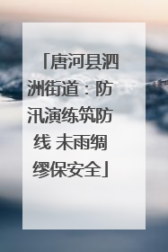 唐河县泗洲街道：防汛演练筑防线 未雨绸缪保安全
