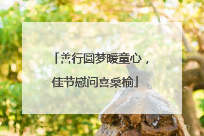 善行圆梦暖童心，佳节慰问喜桑榆