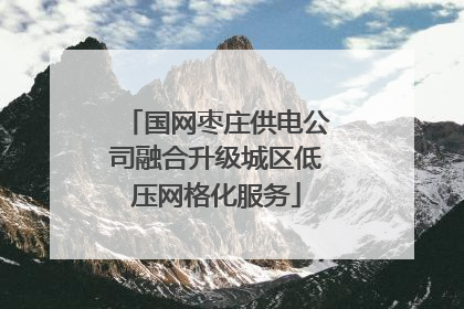 国网枣庄供电公司融合升级城区低压网格化服务