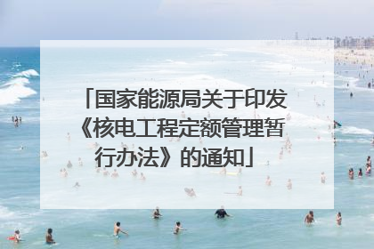 国家能源局关于印发《核电工程定额管理暂行办法》的通知
