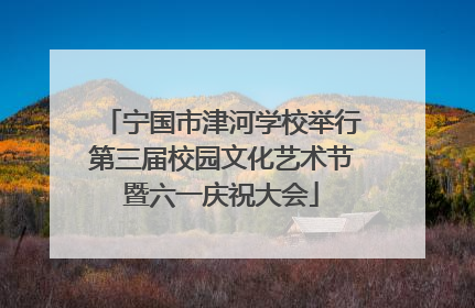 宁国市津河学校举行第三届校园文化艺术节暨六一庆祝大会