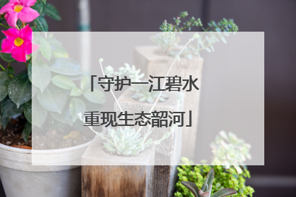 守护一江碧水 重现生态韶河