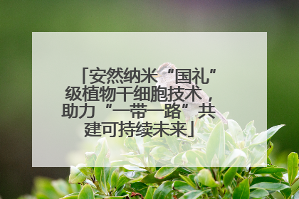 安然纳米“国礼”级植物干细胞技术，助力“一带一路”共建可持续未来