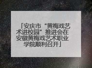 安庆市“黄梅戏艺术进校园”推进会在安徽黄梅戏艺术职业学院顺利召开