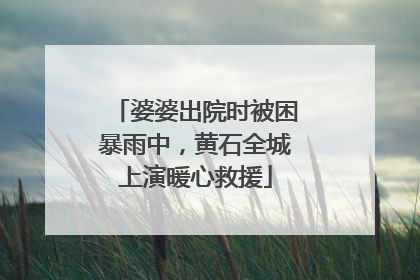 婆婆出院时被困暴雨中，黄石全城上演暖心救援