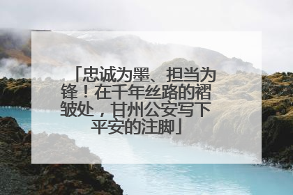 忠诚为墨、担当为锋！在千年丝路的褶皱处，甘州公安写下平安的注脚