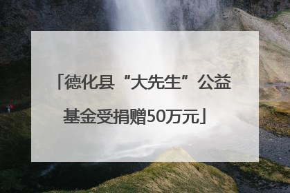 德化县“大先生”公益基金受捐赠50万元