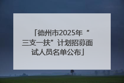 德州市2025年“三支一扶”计划招募面试人员名单公布