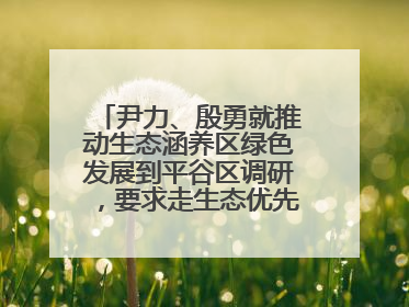 尹力、殷勇就推动生态涵养区绿色发展到平谷区调研，要求走生态优先、绿色低碳的高质量发展之路
