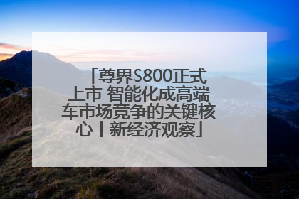 尊界S800正式上市 智能化成高端车市场竞争的关键核心丨新经济观察
