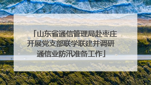 山东省通信管理局赴枣庄开展党支部联学联建并调研通信业防汛准备工作