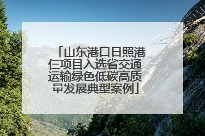 山东港口日照港仨项目入选省交通运输绿色低碳高质量发展典型案例
