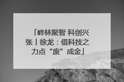 峰林聚智 科创兴张丨徐龙：借科技之力点“废”成金