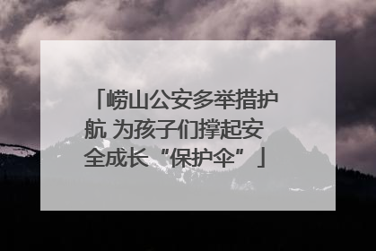 崂山公安多举措护航 为孩子们撑起安全成长“保护伞”