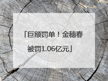 巨额罚单！金穗春被罚1.06亿元