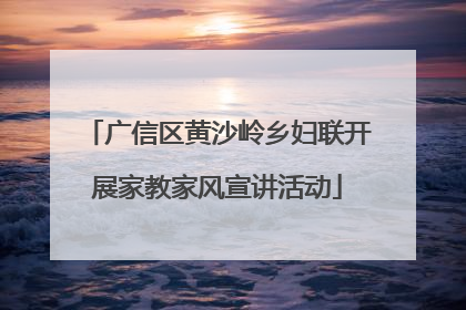广信区黄沙岭乡妇联开展家教家风宣讲活动