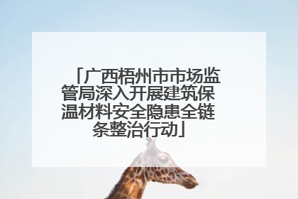 广西梧州市市场监管局深入开展建筑保温材料安全隐患全链条整治行动