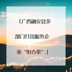 广西融安县多部门打出服务企业“组合拳”