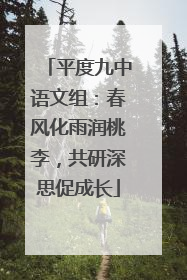 平度九中语文组：春风化雨润桃李，共研深思促成长