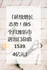 延续增长态势！前5个月潍坊市进出口总值1539.4亿元