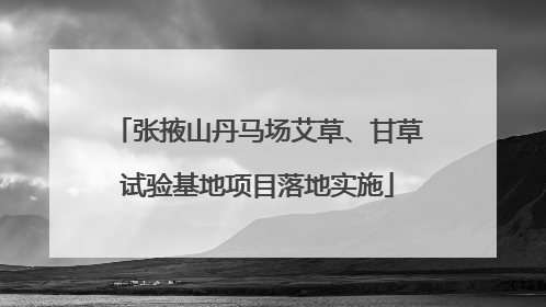 张掖山丹马场艾草、甘草试验基地项目落地实施