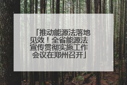 推动能源法落地见效！全省能源法宣传贯彻实施工作会议在郑州召开