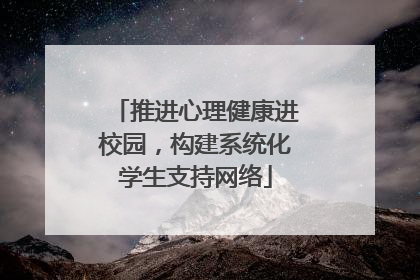 推进心理健康进校园，构建系统化学生支持网络