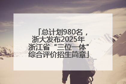 总计划980名，浙大发布2025年浙江省“三位一体”综合评价招生简章